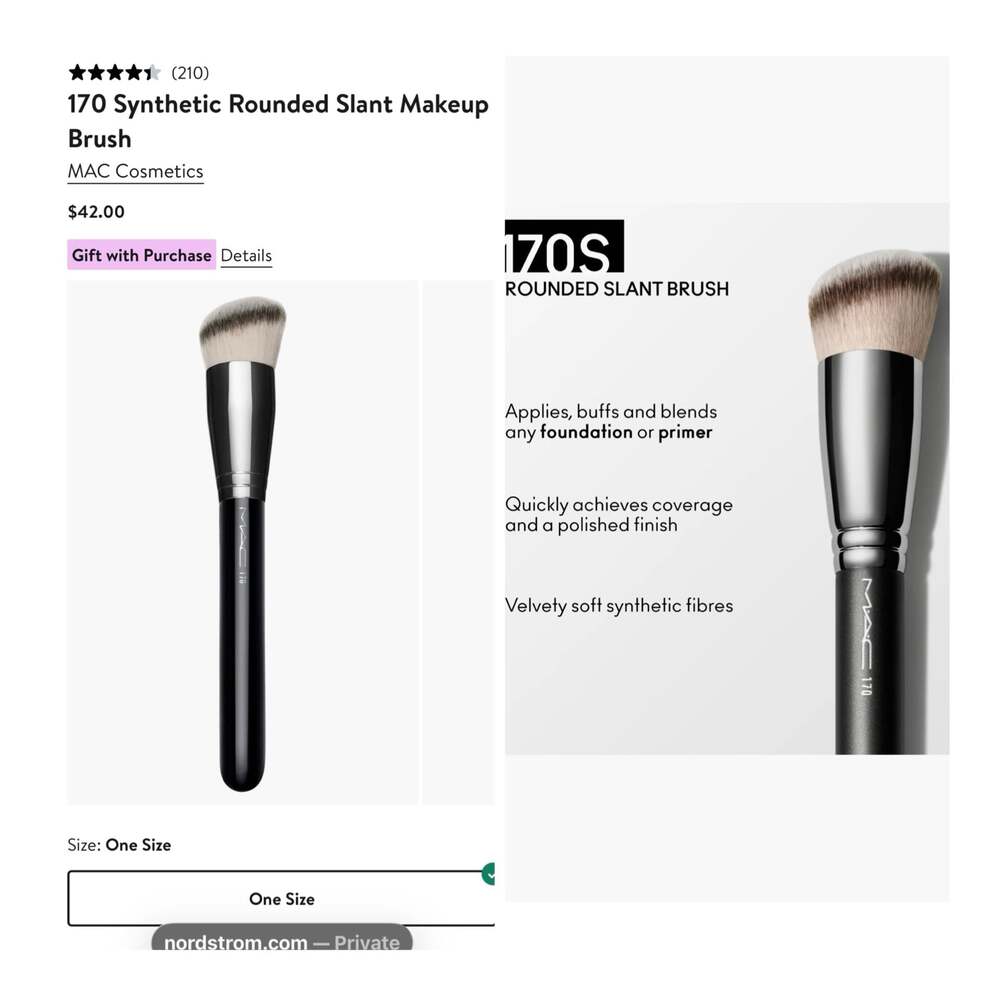 MAC Cosmetics 170 Synthetic Rounded Slant Makeup Brush
